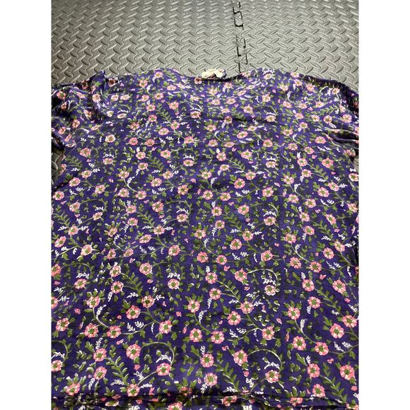 India Collection Emerson Fry Bardot Top in Iris Wildflower Blouse Shirt womens M - Picture 8 of 11